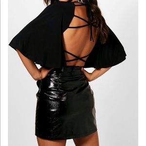 Boohoo white strappy back bodysuit